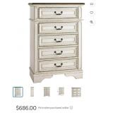 J4 - DISTRESSED FARMHOUSE CHEST OF DRAWERS (E22)