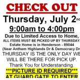 AUCTION PICK UP DAY & HOURS