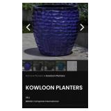 J4 - BLUE CERAMIC PLANTER WITH SUCCULENT