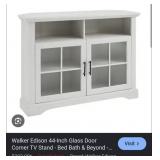 J4 - WHITE GLASS DOOR TV STAND (A2)
