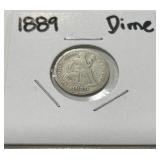 1889 SILVER DIME