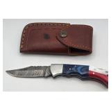 DAMASCUS HUNTING KNIFE WITH SHEATH