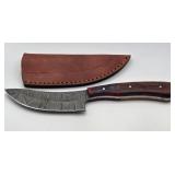 DAMASCUS HUNTING KNIFE WITH SHEATH