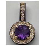 .925 STERLING SILVER PENDANT W/AMETHYST (#16)