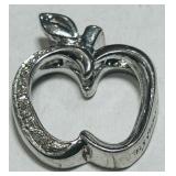 STERLING SILVER APPLE PENDANT 3.3 GRS