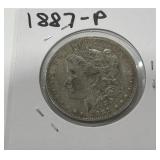 1887-P SILVER MORGAN DOLLAR