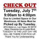 AUCTION PICK UP DAY & HOURS (NO MONDAY PICK UP)