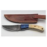 DAMASCUS HUNTING KNIFE WITH SHEATH
