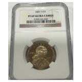 2001 1DOLLAR  PF69 ULTRA CAMEO