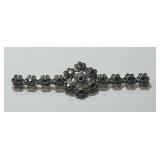 STERLING SILVER MARCASITE BROOCH  7.2 GRS