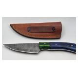 DAMASCUS HUNTING KNIFE WITH SHEATH