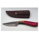 DAMASCUS HUNTING KNIFE WITH SHEATH