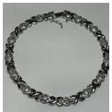 STERLING SILVER CZ BRACELET 12.20GRS 8INCH