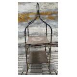 11 - WROUGHT IRON & SLATE DISPLAY STAND