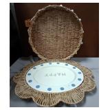43 - NEW WMC HAPPY PLATE, WICKER LAZY SUSAN