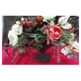 11 - FAUX FLOWERS IN PEDESTAL PLANTER (S53)