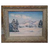 520 - WINTER LANDSCAPE ART FRAMED 16X20' (N70)