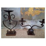 520 - LOT OF TWO CANDLE HOLDERS (N47)