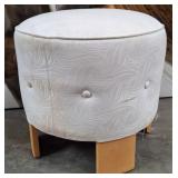 11 - ROUND UPHOLSTERED FOOTSTOOL (R14)