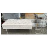 512 - UPHOLSTERED BENCH, PLANT STAND (J118)