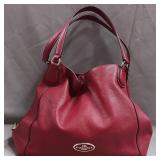PP - COACH RED LEATHER MAGNETIC SNAP LARGE BAG