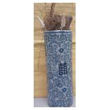 11 - BLUE & WHITE WARE CERAMIC CYLINDER 24'T