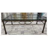 520 - METAL & GLASS COFFEE TABLE (P42)
