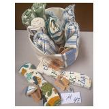 43 - NEW WMC CANVAS BASKET & KITCHEN TOWELS