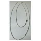 STERLING SILVER 24INCH ROPE CHAIN 8.20GRS