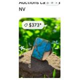 STERLING SILVER TURQUOISE RING SIZE 10.5  26.00GRS