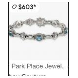 STERLING SILVER TOPAZ BRACE.7.5IN.31.70GRS