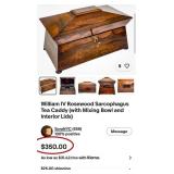 N2 - ANTIQUE WOODEN TEA CADDY (L90)