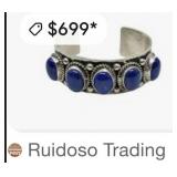 STERLING SILVER LAPIS CUFF BRAC. SIGNED 32.50 GRS