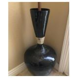 S2 - BLACK MID-CENTURY FLOOR VASE 30'T (L76)