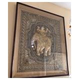 S2 - VINTAGE THAI TAPESTRY ARTWORK FRAMED 40X35'