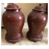 S2 - TWO VINTAGE GINGER JARS 19'T (L38)