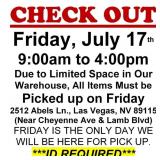 AUCTION PICK UP DAY & HOURS