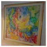 S1 - STOVER '77 ABSTRACT ART FRAMED 24'SQ (N74)