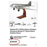 S1 - AUTHENTIC MODEL AIR PLANE WITH STAND (R23)