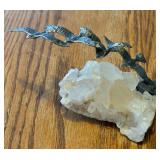 S1 - MID-CENTURY METAL & QUARTZ FIGURINE (K43)
