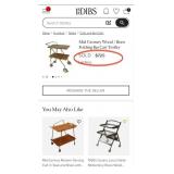 S1 - MID-CENTURY WHEELED TWO-TIER CART