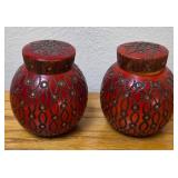 S1 - PAIR OF POLISH FOLK ART LIDDED BOXES (E133)