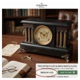 S1 - ANTIQUE MANTLE CLOCK (E124)
