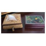 S1 - TWO DECORATIVE KEEPSAKE BOXES (E39)