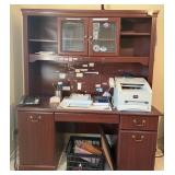 N1 - HOME OFFICE DESK WITH HUTCH, CONTENTS (U7)