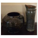 N1 - TWO VINTAGE POTTERY VASES (B94)