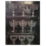N1 - NINE PIECES VINTAGE CRYSTAL STEMWARE (L69)