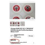 N1 - VINTAGE BIDASOA ESPANA SALAD PLATES (K97)