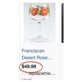 N1 - FOUR FRANCISCAN DESERT ROSE STEMWARE (K2)