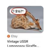 N1 - TWO VINTAGE RUSSIAN PORCELAIN GIRAFFE (K99)